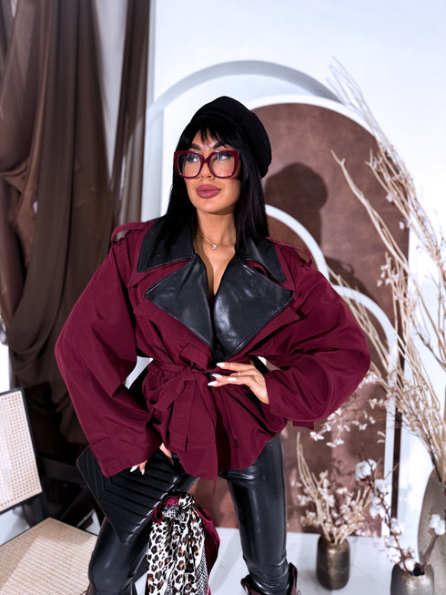 LUX jacket + belt "MOTIVATION V10385" - BORDO